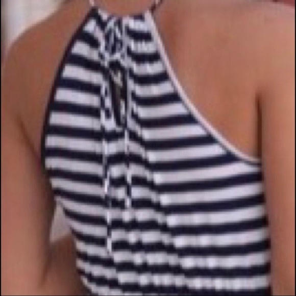 ❌SOLD❌ Navy Striped Dress - Picture 2 of 2